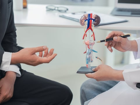 A young man goes to the doctor for a checkup for his health, sexual performance, and prostate cancer